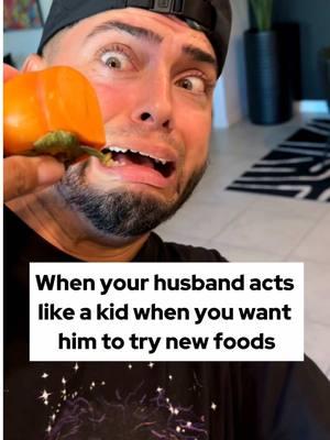 I wish I could say this was him acting…but this is real life the drama I deal with when I introduce a new food to my husband & kids 🫠🤣🤣🤣  #actinglikeakid #actinglikemykids #tryingnewfoods #reaction 