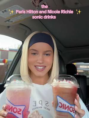 the cutest collab! 🩷✨ paris and nicole SONIC taste test🥤🍓🍬 @SONIC Drive-In @ParisHilton @Nicole Richie #sonicdrivein #parishilton #nicolerichie #review #drinkreview #dirtysoda #pinkdrink #fyp 