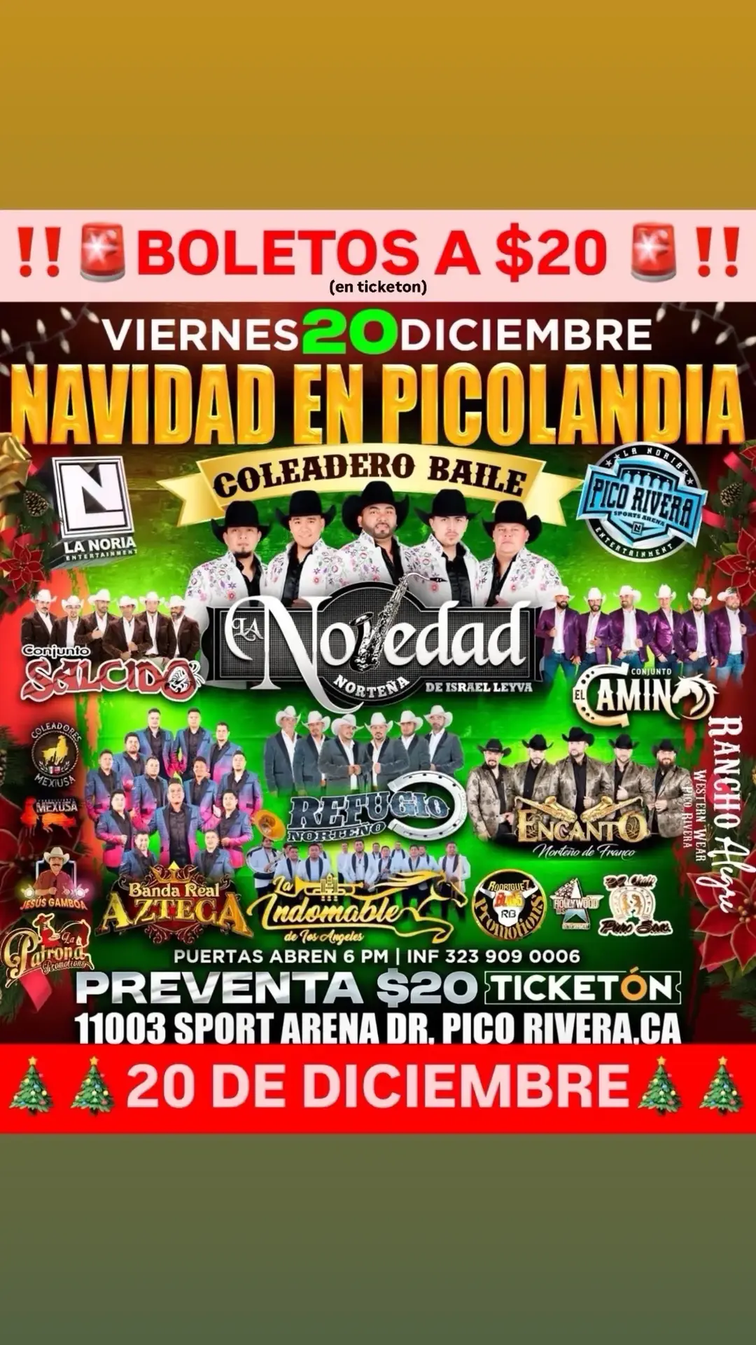 ahi esta mi gente ahi nors vemos proximo viernes en picolandia con mexusa 😎🚨🚨🎄🎅🏻 #coleadero #jaripeo #baile #bailando #huapango #zapateado #norteñas #norteño #reels #explore #explorepage #parati #christmas #fyp #christmasdecor #banda #nfr #nfrfashion #western #rodeo #westernfashion 