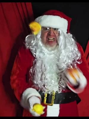 Santa Claus Juggles While Eating 3 Apples #fyp #apples #eating #juggling #juggler  #santa #christmas #santaclaus #happyholidays 