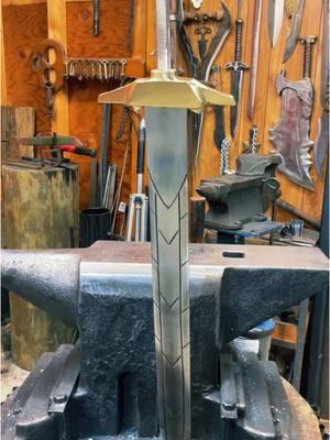 Guard on for the Riptide Sword!  #percyjackson #blacksmith #sword #riptide #yellowgooseforge 