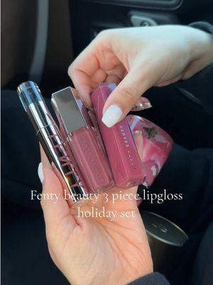 Replying to @Vero aqui estan los colores del fenty beauty 3 piece lipgloss & lipstick holiday set #tiktokshopholidaydeals #TikTokShopHolidayHaul #fentybeauty #fenty #giftideasforfriends 