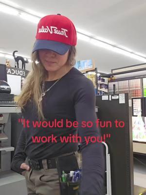 I get lots of comments about how fun it would be to work with me....I am kinda fun & can also be intense!😉 #hardwarechic #midwestgirl #truevaluehardware #mylife #hardwarestore #retaillife #entrepreneur #mytiktok #work #worklife #fun #me 