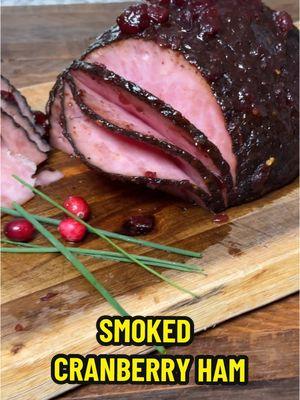 Smoked Cranberry Glazed Ham for Christmas #bbqtiktok #holidayfood #smokedham 