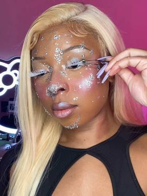 fr fr frrrostbite 🥶 just realized i never posted this makeup look here! #icymakeup #creativemakeup #editorialmakeup #frostbitemakeup #rhinestonemakeup 