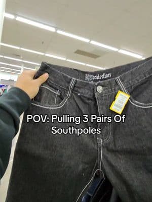 Pulled 3 Pairs of Southpoles , they were all next to each other 😭😭 Wish They Were B Boys or something cooler but ill take it  #clothes #foryou #thrifting #pickups #pov #thrift #y2k #fypシ゚viral #goodwill #trending #povseries #povstories #jnco #crazyfinds #grail #southpolejeans #southpole 