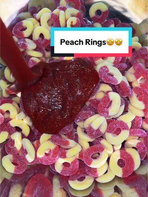 our chamoy peach rings are back on our tik tok shop! #fyp #candy #chamoy #bussin #peachrings #chamoy 