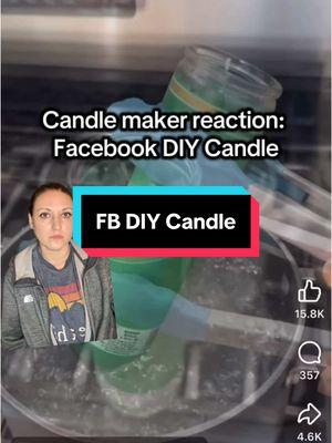 #candlemakerreaction to a DIY candle found on FB Reels. Dont do this. #candletok #diycandle #candlemaking #candlemaker #mycandlesarelit #hansonmadecandles #firehazard #candlesafety 