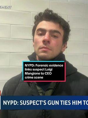 Forensic evidence has linked suspect Luigi Mangione to the crime scene where #UnitedHealthcare CEO Brian Thompson was murdered, according to the #NYPD. Fingerprints were found on a water bottle and KIND bar wrapper near the location. #news #crime #crimetok #nyc #newyork #pennsylvania #luigi #luigimangione #dna #evidence 