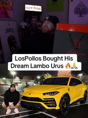 LosPollos Bought His Dream Lambo Urus 🔥🙏 #lospollostv #lamborghini #urus #streamer #fyp 