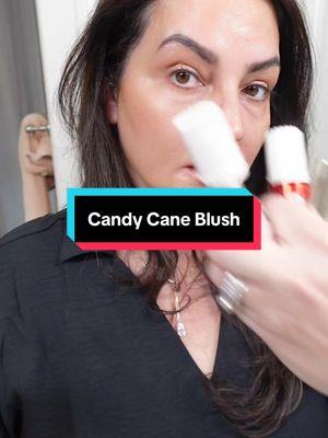 Candy Cane Blush! Using @Benefit Cosmetics High Beam liquid highlighter and Love Tint lip and cheek stain #candycaneblush #makeuptrend #liquidhighlighter #liquidblush #over40 