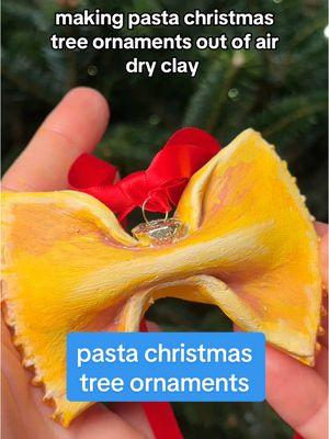 It’s beginng to look like an al dente christmas. Love how my pasta air dry clay christmas tree ornaments turned out! 🍝  #pasta #christmas #italian #christmascraft #craftideas #craftingtutorials #clayart #claytok #airdryclay #crafting #crafttok 