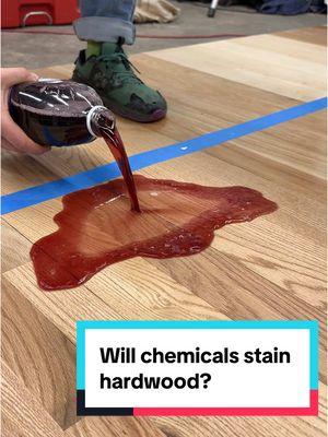 Check out our youtube if you want to see what happens when these chemicals sit overnight!  #contractor #bluecollar #hardwork #hardwoodflooring #contractorsoftiktok #homerenovation #glue #diyproject #hardwoodfloor #staininghardwoodfloors #woodfloorsanding #woodstaining #stainfloors #chemicalspill 