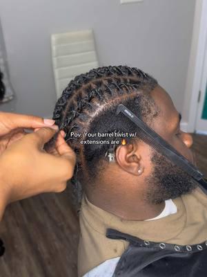 Extensions where?!!! If you want to learn my technique, products/hsir I use grab my course today! Link in bio #barreltwists #barreltwistwithextensions #twistwithextensions #atlbraider #viral #fypシ 