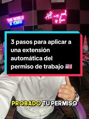 3 pasos para obtener una extensión automática del permiso de trabajo 🇺🇸 #prorrogaautomaticadelpermisodetrabajo #permisodetrabajoenusa #extensionautomaticapermisodettabajo #renovacionpermisodetrabajo #permisodetrabajousa #permisodetrabajoporasilo #inmigracion #noticiasinmigracion 