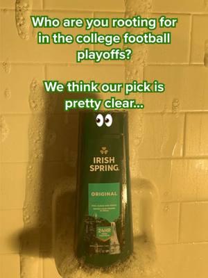 We’re feeling lucky about our pick 😏 #IrishSpring #football #CollegeFootball #shower #fresh #scent #showertok #bodywash #soaptok #soapking 