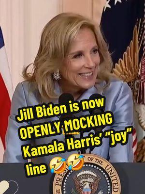 Jill Biden is now OPENLY MOCKING Kamala Harris’ “joy” line 😂 The audience even knows what’s going on, and breaks out into laughter 😂 Anybody still think Jill Biden DIDN’T vote for Trump? 🤣 #fyp #trending #explore #conservative #republicans #viralvideo #trend #fypage #fypシ゚viral #new #viral #fypシ #funny 