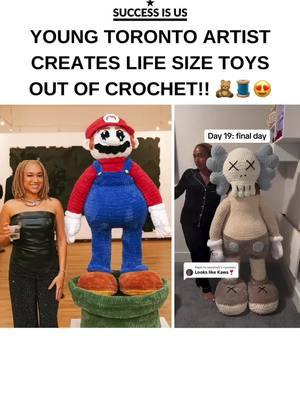 Shayla Palmer, the owner of @mesamistoys is a talented Toronto artist who creates large scaled “toys” out of crochet 🧶  check out her art!! 🎥 @lomagalleries  #crochettok #chrochetartist #chrochettiktok #artisttiktok #torontotiktok #torontoartist #blackartist #blackartistsoftiktok #blackartists #blackartistoftiktok 