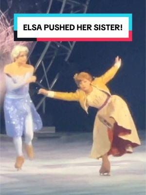 Shes protecting her sister so she pushed her away! #elsa #frozen #frozen2 #anna #disneyonice #disneyshow #disneyprincess #disneycharacters #fyp #foryoupage #ahtohallan #disneyfrozen 