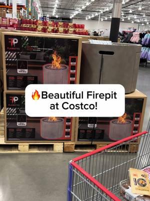 Luxe Firepit at Costco! I love the patina finish. Also includes a cover. Propane tank not included*  #costco #costcofinds #firepit #patio #homedecor