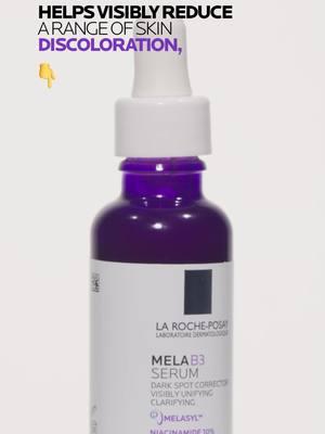 Unbox brighter, more radiant skin with our Mela B3 Dark Spot Serum ✨💜 #larocheposay #discoloration #skincareroutine #skintok 