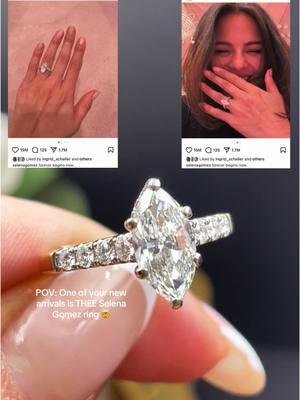 The QUEEN is now on #engagementtok 💍 Congrats @Selena Gomez 🥹🩷 #martinbinder #valparaisoindiana #diamondring #engagementring 