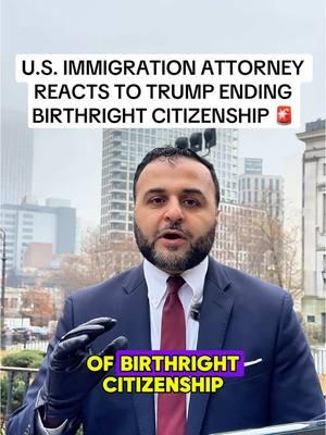 Attorney Saleem explains why Trump cannot end birthright citizenship for those born in the USA with immigrant parents. #immigration #immigrants #greencard #deportation #visa #visitvisa #uscis #uscitizen #citizenship #uscitizenship #embassy #birthright #usa #travel #migrants #legaltiktok #lawyersoftiktok #immigrationattorney #immigrationlawyer #nyc #nyclawyer #trump #2025 #legaladvice #legaltips #fyp #fypシ 