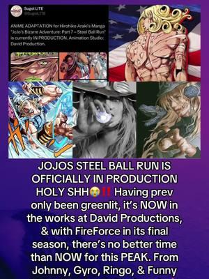 JojosPart7 will take over #fyp #foryou #foryoupage #anime #jojosbizarreadventure #johnnyjoestar #gyrozeppeli #funnyvalentine #diegobrando #diobrando #jotaro #josephjoestar #jojos #jjba #jojospart7 #steelballrun #sbr #animetiktok #animefyp #fypシ 