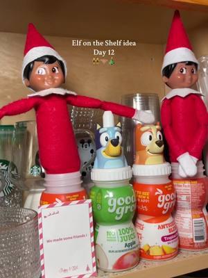 I knew these little character drinks would come in handy some day 😌🤝🏽🎄 #elf #elfontheshelf #elfontheshelfideas #elfontheshelfinspiration #elfontheshelfadventures #elfonashelf #christmascountdown #christmastradition #holidaytraditions #elfontheshelfinspo #easyelfontheshelf #easyelfontheshelfideas #sahwm #sahm #momlife 