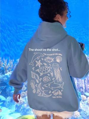 The coolest photoshoot ever for my embroidered ocean hoodie! How do you think the photos turned out? 🐠🫶🏻 #hoodie #embroideredhoodie #hoodieoutfits #outfitinspo 