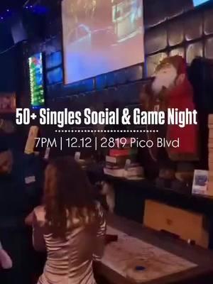 Tonight is 50+ Singles Night & Games Social 🥰  Join a fun crowd in a local bar for a free evening of mixing & mingling + board games & fun 🤩  ✨ RSVP Link in Bio: @losangelesfunevents  🗓️ Date: December 12th, 2024 ⏰ Time: 7PM - 11PM 📍 Location: @wearyliversss 2819 Pico Blvd, Santa Monica #losangelesfunevents #singlesnight #thingstodoinla #santamonicaevents #datinginla #datinginlosangeles #losangeles 