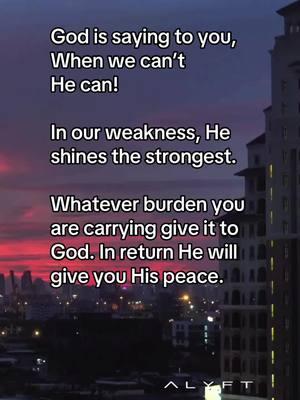 We were not meant to carry our burdens alone. Give it to Jesus.  Type Amen if you agree.  #castyourcares #God #Jesus #christiantiktok  #faithtiktoks #godsmessagetoyou #foryou #fyp #motivation #foryoupage  #faith #christian #Love #fypシ 