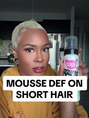 The best foam for short colored hair MOUSSE DEF texture foam @Zyah Belle   #moussedef #mousse #shorthair #waves #pixies #coloredhair #thedoux