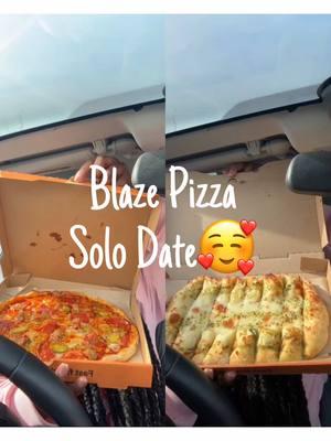 Grwm @Blaze Pizza solo date🥰 my go Blaze order is a | build your own pizza •classic dough •spicy red sauce •shredded mozzarella/parmesan • pepperoni/sausage •jalapeños • spicy chilli oil/sweet honey drizzle/pesto drizzle/Frank's red hot sauce drizzle  Pesto Garlic cheesy bread #blazepizza #grwm #Vlog #minivlog #lunchtime