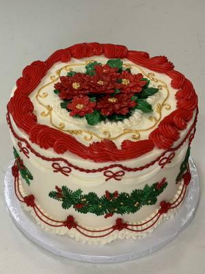 12 days of Christmas Cakes!🎄🎁 Cake 1 - Classic Christmas⭐️❤️ Let me know what design I should make next! #cakedecorating #cakedecorator #christmascake #12daysofchristmas #holidaycake #cakeideas #cakeinspo 