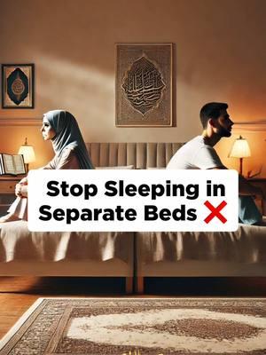 Stop Sleeping in Separate Beds❌📣 #muslimtiktok #islamicreminder #nikah #marriage #islamic_video #couple #foryourpage 