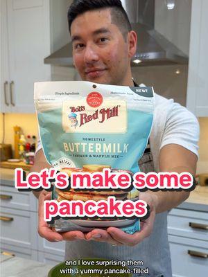 It's a pancake kind of morning at our house with the help of @Bob’s Red Mill Homestyle Buttermilk Pancake & Waffle Mix. Today, we’re getting in the holiday spirit by topping the pancakes with colorful sprinkles and serving them on festive plates. Pick  up their just-add-water homestyle mix at your local grocery store today and find their new White Chocolate & Strawberry and Chocolate Chip & Banana flavors exclusively at Walmart. #ad #pancakes #waffles #pancakemix #breakfast #dadsoftiktok #pancanos #toddlerapproved #kidsbreakfast #happyholidays #itsbryanandchris 