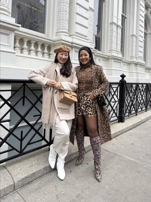 Which vibe is you? 🤭🐆 with @Krity S:Skincare & Beauty Tips #monochromeoutfit #monochrome #cheetahprint #animalprint #neutraltones #BestFriends #differentstyles 