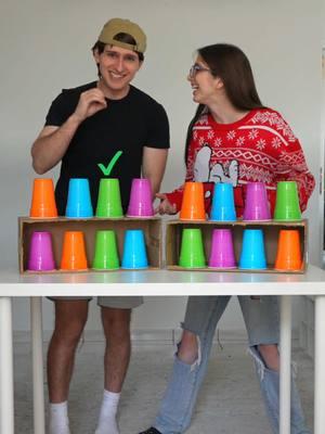 Who Can Match The Cups FIRST?! @BookOfCarley #bookofken #bookofcarley #fyp #couple #Relationship #relatable #guess #partygame #challenge #boardgame #matching #cups 