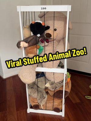 If youre looking for a cute way to store your stuffed animals and plushies, check out this stuffed animal zoo/jail storage! #toystoragehacks #toystoragesolutions #toystorageideas #toystorageorganizer #stuffedanimalzoo #stuffedanimaljail #ConSantanderConecto 