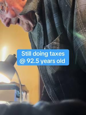 He is always wanting to work. He never ceases to amaze me with his will to carry on at 92.5. He knows how to do taxes like the back of his hand. Im just his secretary trying to soak it all in! #mrken #taxes #lanecity #texasclient #texas #bigmoney 