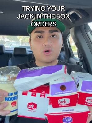 Trying your Jack in the Box orders! #fyp #foryou #fastfood #jackinthebox #burger #cheeseburger #chicken #sandwich #tacos #tastetest #mukbang #review 