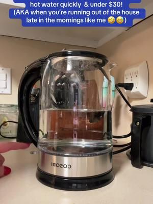 This water kettle is my one of my favorite kitchen gadgets. As I’m preparing to step out the door, I click it on and in minutes i have hot water ready to go! @COSORI Kitchen for the win! #Cosori #cosoriglasskettle #kettle #hotwater #momlife #workingwoman #kitchengadget #appliance #easylife #TikTokShop #cosori #musthaveproducts #productreview 