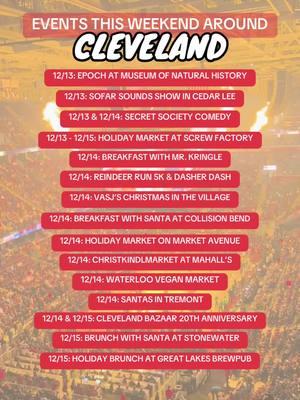 Check out these events happening this weekend around Cleveland! 🏀✨ #thingstodoincleveland #cleveland #northeastohio #ohio #activitiesincleveland #holidayactivities #holidayevents #events 