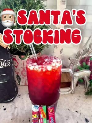 🎅🏼Santa’s Stocking water💦 #Water #WOTD #drinkwater #Hydration  #FlavoredWater #WaterTok #drink #Recipe #WaterGoals #WaterRecipe #glasstumbler #waterbottle #christmas #holidayrecipes #christmasdrinks  