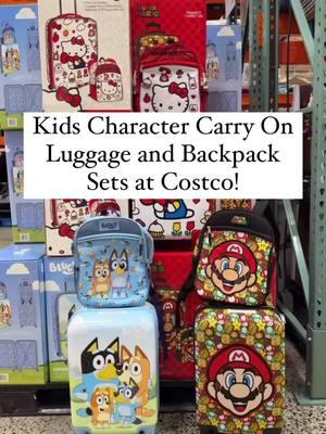 NEW Kids Character Carry On Luggage and Backpack Sets at Costco! #costco_empties #costco #costcofinds #luggage #luggageset #kidsluggage #giftidea #giftideas #luggagebags #backpack #travel #travelwithkids #fyp #foryou #foryoupage 