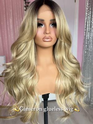 Blonde glueless wig 🛍️ . #wigtok #wiglover #gluelesswig #naturalwig #peluca #haircrown #syntheticwig #blondewig #wigs #wiglife #wigsforcancer #wigsforhairloss 