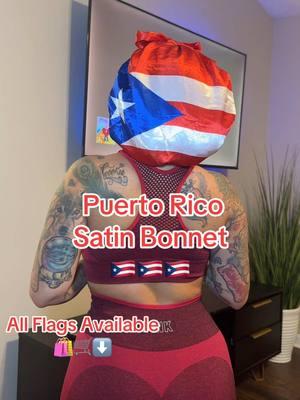 Beautiful Satin bonnet ! ALL FLAGS AVAILABLE !!😍@Amazing Natural Hair  #amazingnaturalhair #satinbonnets #bonnet #haircare #hair #hairstylist #puertoricoflag #hair #healthyhair #SelfCare #selflove #puertorico #isladelencanto 