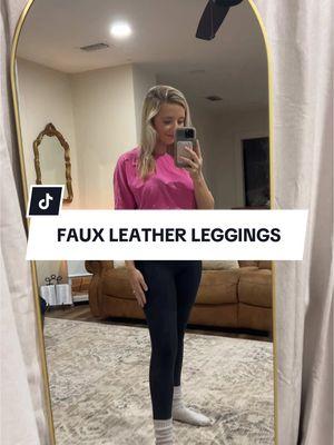 My favorite Faux Leather Leggings! #christmasgiftideas #fauxleatherleggings #christmasgift #TikTokShop #christmasforher #comfyclothes #comfyoutfits #momfit 