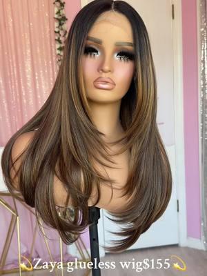 Glueless wig  . #wigtok #wiglover #gluelesswig #naturalwig #peluca #haircrown #syntheticwig 